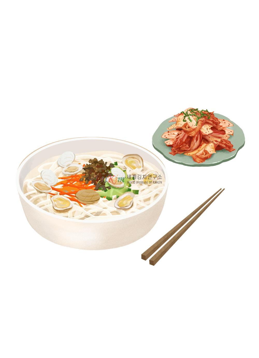 바지락칼국수(일러스트)의 대표 이미지입니다.