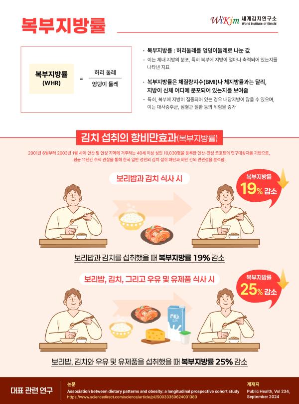 김치 섭취의 항비만 효과_복부지방률 사진