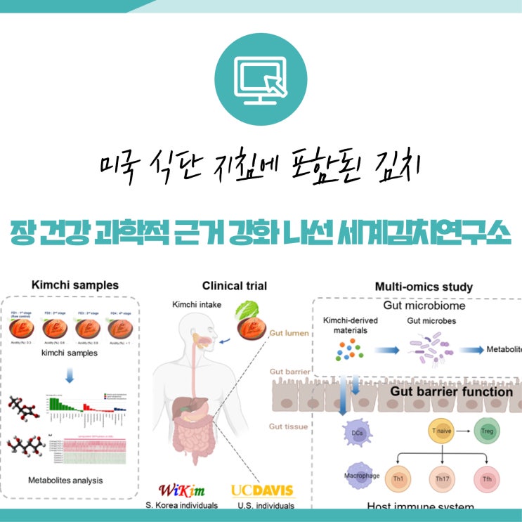 미국 식단 지침에 포함된 김치, 장 건강 과학적 근거 강화 나선 세계김치연구소